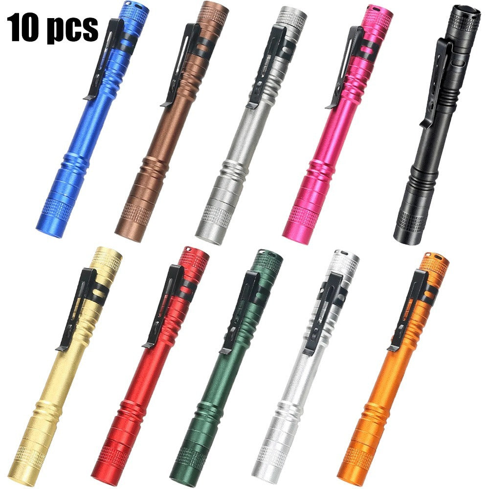 Pen Light Flashlights Bulk Pack with Clip - Mini Slim LED Pocket Torch for Camping, Outdoor, Home & Emergency Use, 5/10/20pcs (Batteries Not Included)