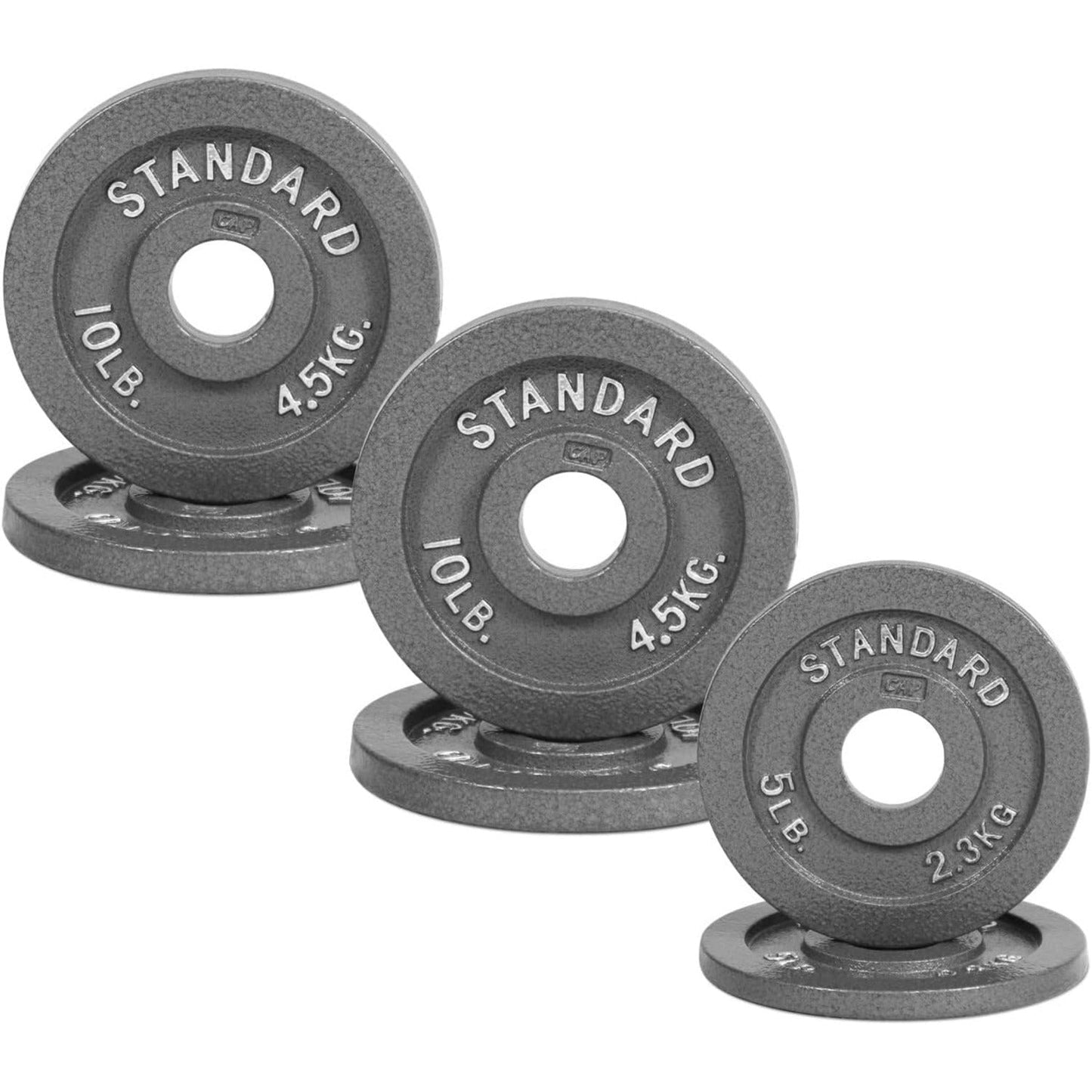 Cast Iron Weight Plates 2-Inch Standard Barbell Plates Solid Iron Gym Weights for Strength Training Weightlifting Bodybuilding Powerlifting Home Gym Multiple Sizes 2.5LB to 100LB