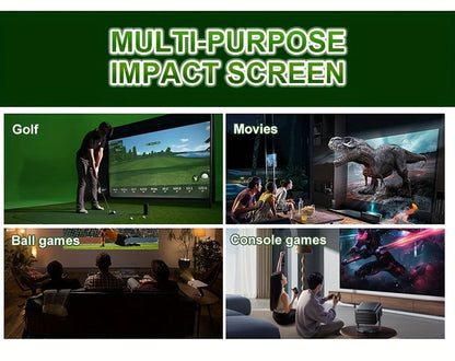Golf Impact Screen 4K UHD – Ultra-Quiet 3D Golf Simulator Projector Screen, Wear-Resistant, Indoor Golf Training, 3 Sizes