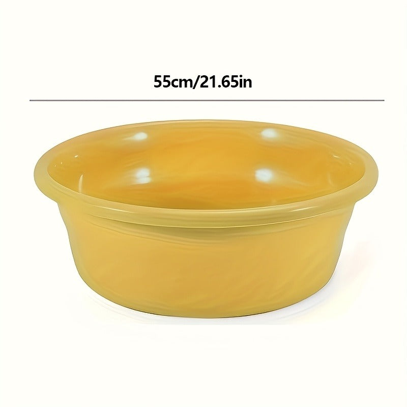 Plastic Wash Basin 12 Quart Stackable Round Tub - Portable Household Washing Bowl for Kitchen, Camping, Face Washing, Fruit & Vegetable Cleaning, Dish Washing & Bottle Rinsing, 4 Colors, Small to Oversized
