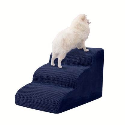 Dog Stairs for High Beds & Sofa - Extra Wide Foam Pet Steps with Non-Slip Bottom, Soft Cushioned Dog Ramp for Couch, Ideal for Small Dogs, Senior & Injured Pets, 2/3/4 Steps, 6 Colors