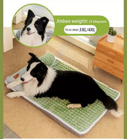 Thickened Dog Bed & Cat Bed Mat with Pillow – Anti-Slip, Machine Washable, Detachable Crate Mat for All Dogs & Cats, L & XL
