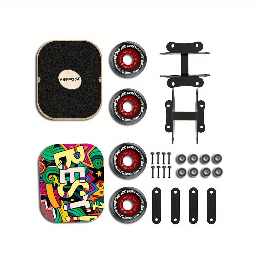 Split Drift Skateboard with PU Wheels & High-End Bearings | 7-Layer Maple Deck Anti-Slip Portable Roller Road Drift Skates Plate – Flexible Lightweight Design for Tricks & Street Skating (2 Styles)