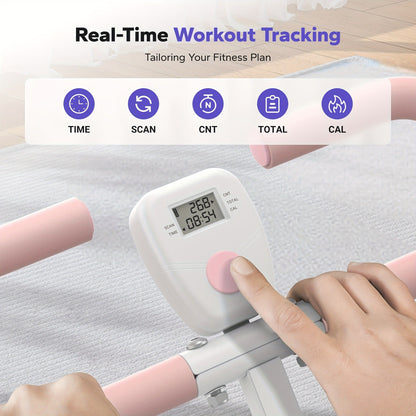 Rowing Machine 2-in-1 Squat & Row – Foldable Glute Trainer with LCD Display, 3 Resistance Bands, 350 lbs Capacity, Home Gym Leg & Back Workout