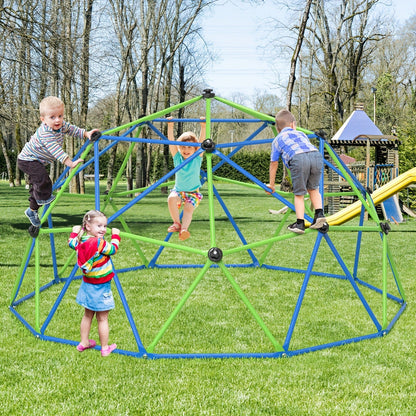 10FT Kids Climbing Dome with Hammock Swing Disc Swing Backyard Jungle Gym Steel Frame Outdoor Play Equipment 1000 LBS Capacity Gift for Boys Girls Ages 3-10