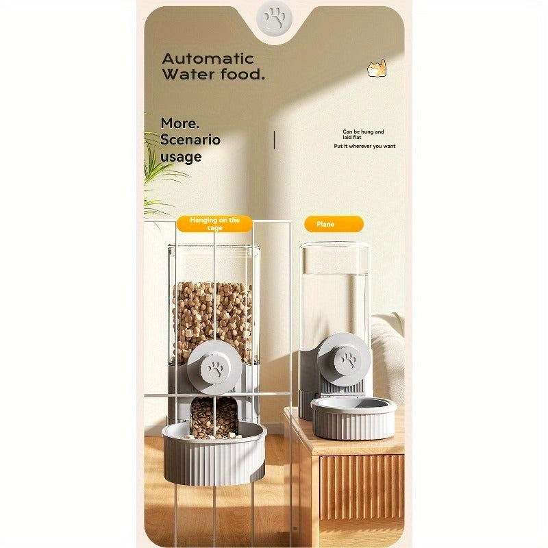 Hanging Cage Pet Water Dispenser & Automatic Feeder – No-Drip Gravity Feed Bowl for Rabbits, Guinea Pigs, Hamsters & Small Animals | Cage-Mount Design, Easy Refill