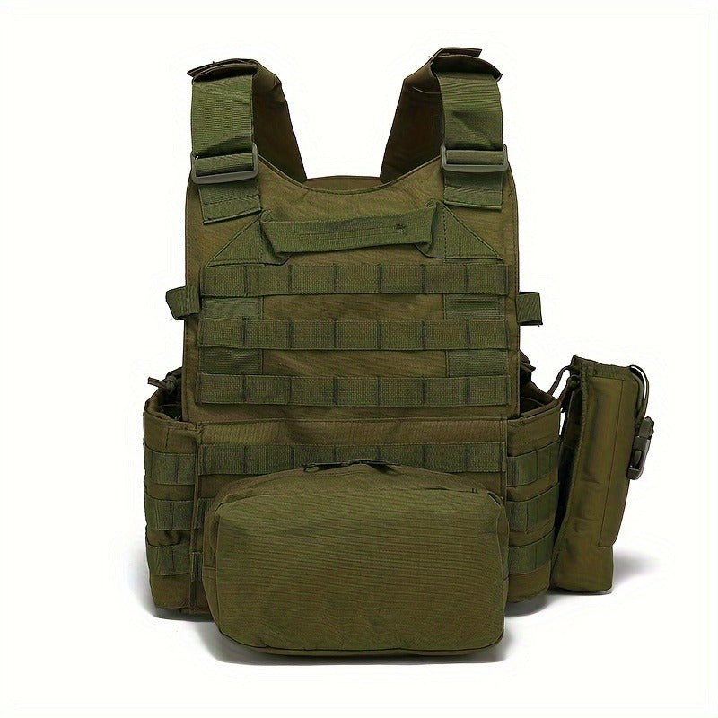 Tactical MOLLE Vest 6094 Adjustable Combat Chest Rig with Multi-Pocket System for Outdoor Hunting Training Airsoft CS Wargame Hiking Camping