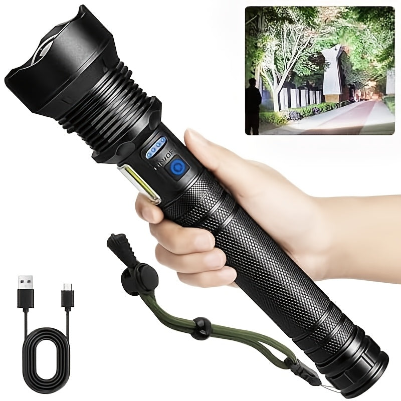 4000 Lumen Tactical Flashlight – USB Aluminum LED Torch