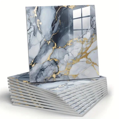 Self-Adhesive PVC Marble Tile Stickers 20pcs 30x30cm Waterproof Wall Panels for Bathroom Kitchen Living Room Backsplash Decor