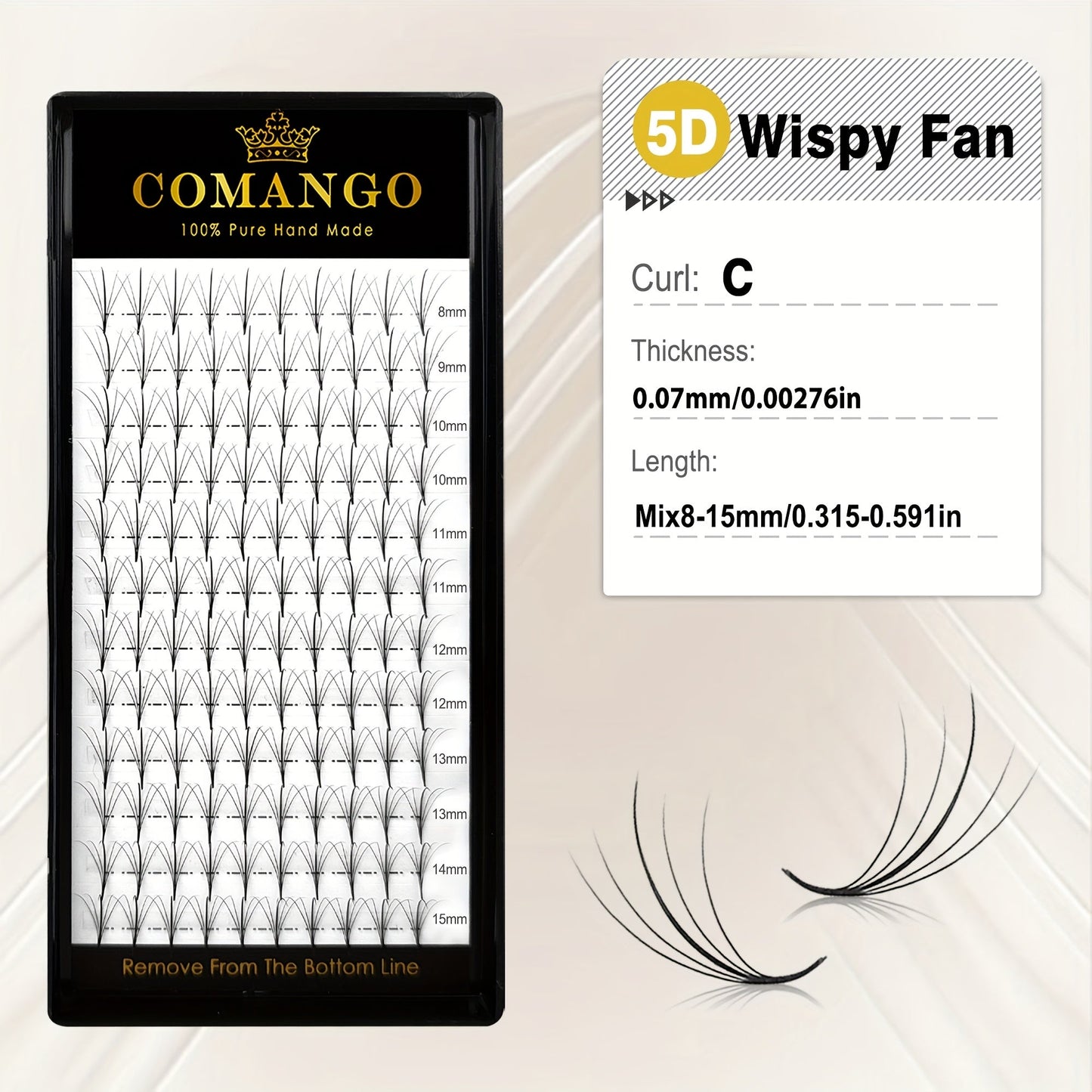 120-Fan Tray Premade Volume Lash Extensions 5D 7D 9D Wispy Faux Mink Eyelash Extensions C D Curl Mix 8-15mm Fluffy Pointy Base Individual Lashes for DIY Beginners Natural Look