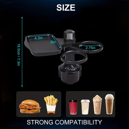 Car Cup Holders - Expansion Brackets, Car Trays, Car Storage Brackets, 360-Degree Rotation, Sturdy Bottom Design, Suitable for Most Car Cup Holders, Ideal for Automotive Gifts
