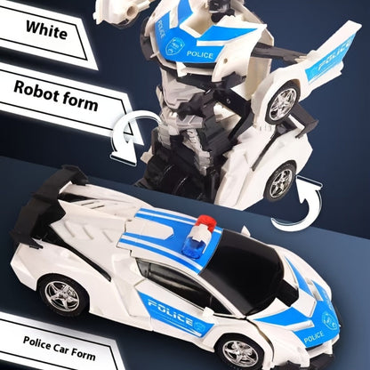 Spider Robot RC Car for Kids 1:18 with LED Lights – One-Button Transform Police Car Stunt Toy, 2.4GHz 45M Range 360° Drift Deformation Vehicle for Boys & Girls Ages 3 4 5 6, Birthday Christmas Gift
