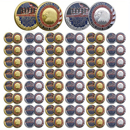 Military Challenge Coins 48 Pack Gold & Silver – Christian Prayer Commemorative Metal Coins for Church Events, Veteran Appreciation Gifts, Collector Grade Military Coin Set