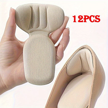 Heel Pads Non-Slip 12pcs (6 Pairs) – Thickened Durable Heel Grips for Loose Shoes, Blister Prevention, Shoe Filler for Men & Women