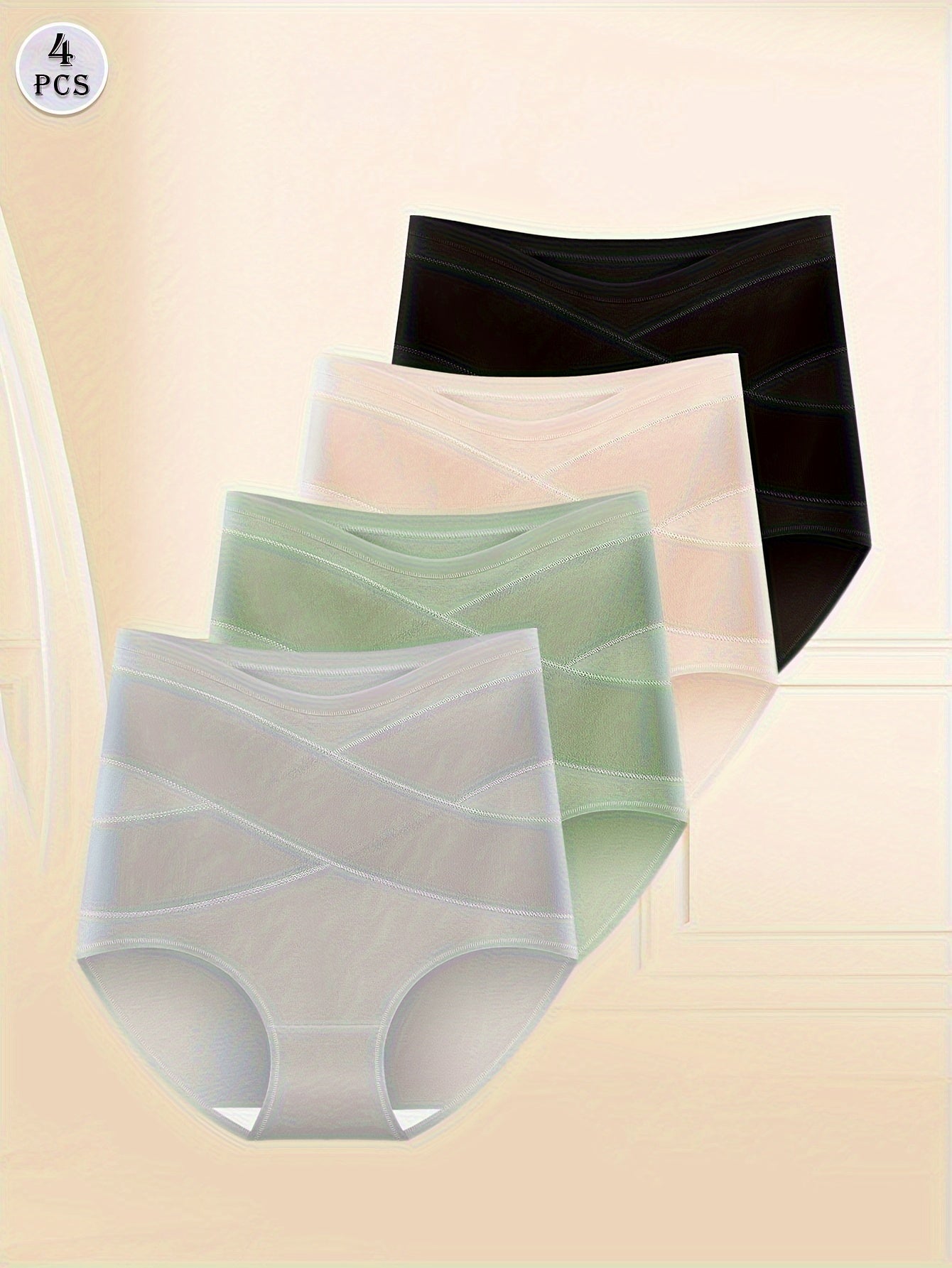 Women’s 4-Pack High-Waist Shapewear Briefs - Tummy Control Support - Style 6421