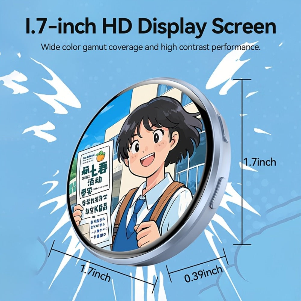 Electronic Anime Badge with Display Screen – Dynamic Touch, High Frame Rate, 600mAh Battery, Bluetooth 6.0 & USB Magnetic Charging | Digital Brooch for Cosplay, Concerts & Anime Fans | Black White Purple