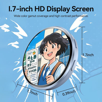 Electronic Anime Badge with Display Screen – Dynamic Touch, High Frame Rate, 600mAh Battery, Bluetooth 6.0 & USB Magnetic Charging | Digital Brooch for Cosplay, Concerts & Anime Fans | Black White Purple