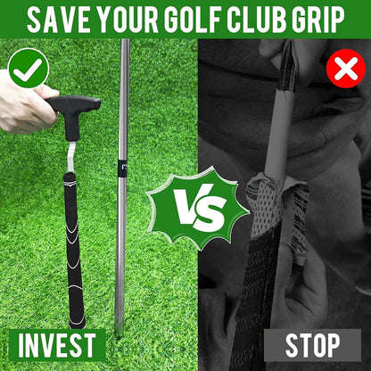 V-Groove Golf Grip Removal Tool High Carbon Steel T-Handle Grip Remover Saver 11 Inch Regripping Tool for Golf Club Shaft Grip Replacement Easy Grip Removal for All Golfers