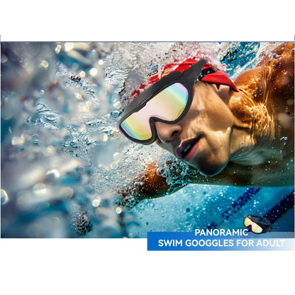Anti-Fog Swim Goggles 2-Pack with Earplugs Nose Clip & Case, Wide Lens Leakproof