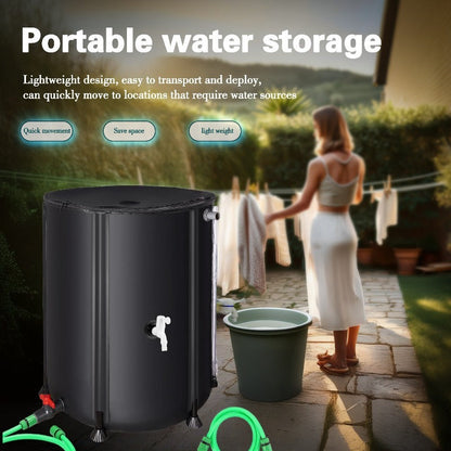 Collapsible Water Tank Large Capacity – Foldable Rainwater Collection System, Drinking Water Safe, 52 to 200 Gallon Options for Irrigation, Swimming Pool, RV & Camping – Green or Black