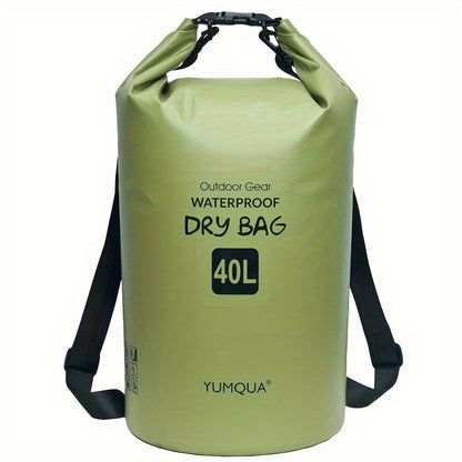 Waterproof Dry Bag Backpack 40L Roll Top Lock Closure PVC Floating Storage Bag for Kayaking Boating Swimming Hiking Camping Fishing Black Army Green Blue Yellow