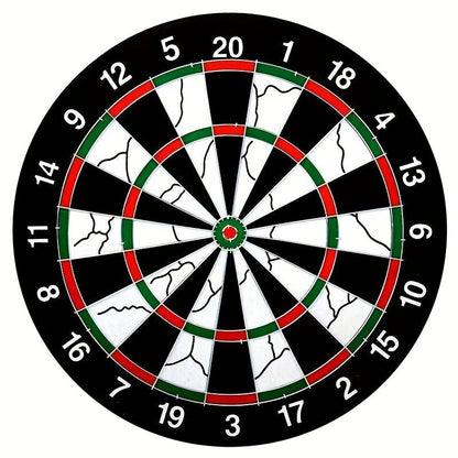 Double-Sided Flocking Dartboard Set 17 Inch | Solid Alloy Frame with 6 Practice Darts & 6 Luxury Darts | Thick Dart Target Board for Family Entertainment Casual Games Office Decompression