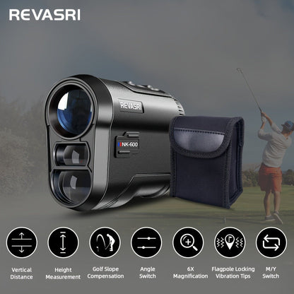 Multi-Function Golf Rangefinder 650 Yards | Golf Mode, Slope Compensation, Speed, Height & Horizontal Distance Measurement – USB Rechargeable Laser Rangefinder for Golfers & Multipurpose Outdoor Use