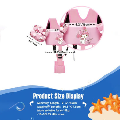 Toddler Swim Vest Kids Life Jacket Arm Floaties Sanrio 20-66lbs