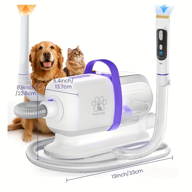 Pet Grooming Vacuum Kit 8-in-1 with 12000Pa Suction – Dog & Cat Hair Vacuum for Shedding, 6 Grooming Tools, 74oz Dust Cup, Low Noise, 3 Suction Levels, No Battery Required