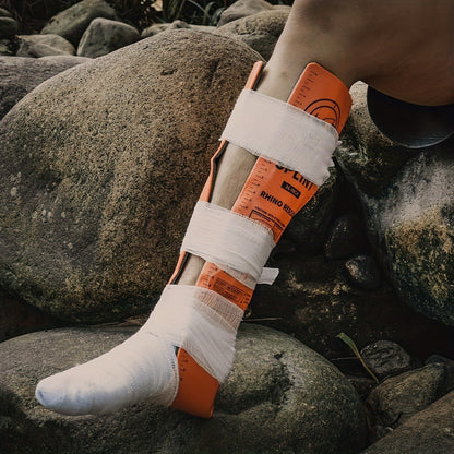 Foldable Emergency Splint 36 x 4.3 Inch - Reusable Aluminum Alloy Closed-Cell Foam Splint for Trauma, Outdoor First Aid, Lightweight Portable Fracture Immobilization Splint, 2 Pack (Orange & Gray)