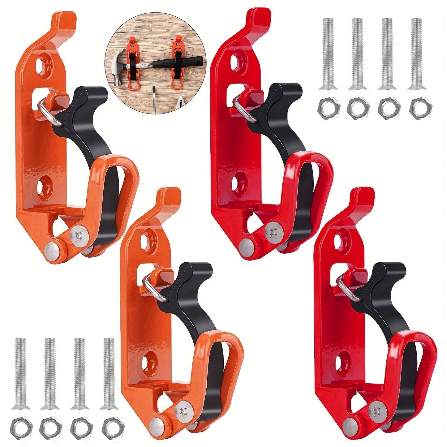 Roof Rack Shovel Mount 2-Pack – Metal Clamp Bracket Kit with Rubber Clamps, Quick Release Axe Holder for Roof Rack, Truck Bed, Boat, RV & Trailer, Fits Shovels, Axes & Long Handle Tools
