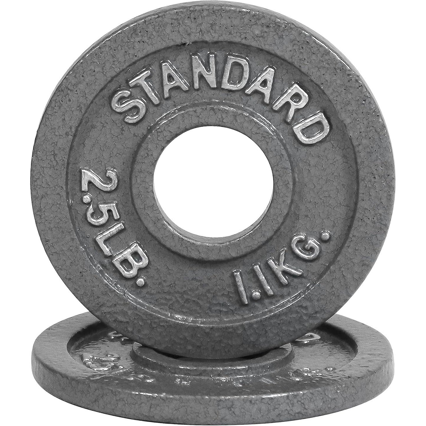 Cast Iron Weight Plates 2-Inch Standard Barbell Plates Solid Iron Gym Weights for Strength Training Weightlifting Bodybuilding Powerlifting Home Gym Multiple Sizes 2.5LB to 100LB