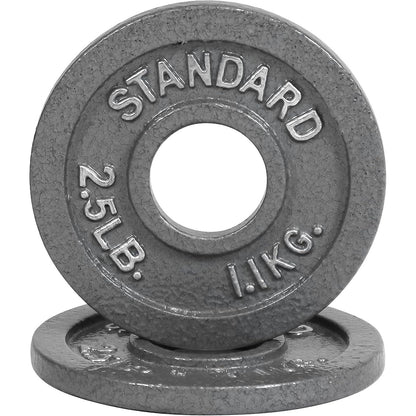 Cast Iron Weight Plates 2-Inch Standard Barbell Plates Solid Iron Gym Weights for Strength Training Weightlifting Bodybuilding Powerlifting Home Gym Multiple Sizes 2.5LB to 100LB