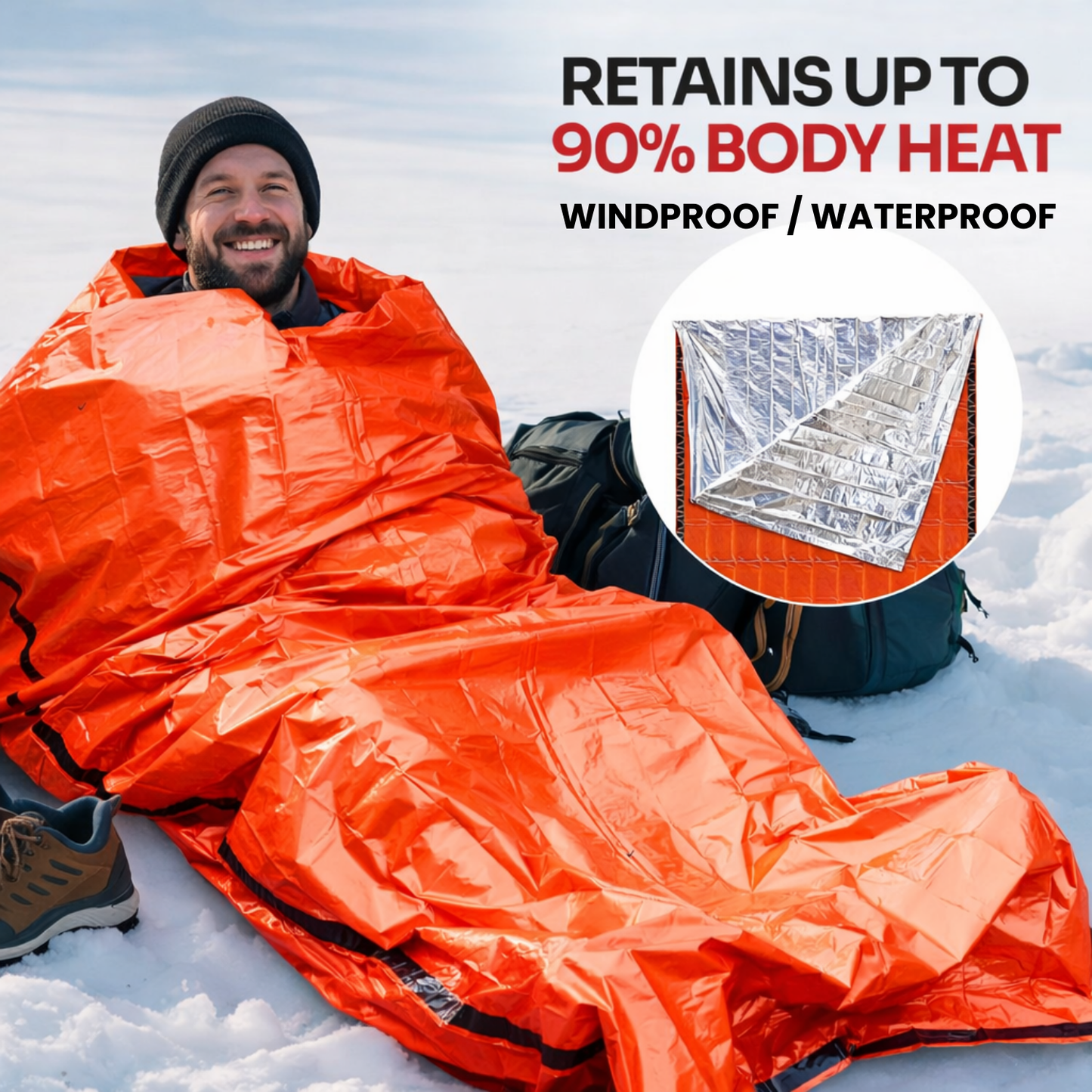 Emergency Bivy Sleeping Bag – Thermal Mylar Survival Sack