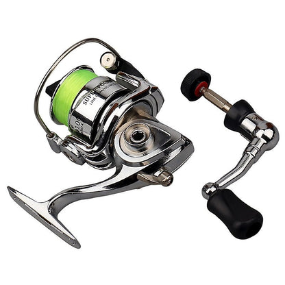 Mini 100 Spinning Fishing Reel – 4.3:1 High-Speed Gear Ratio, Aluminum Alloy Body, Interchangeable Rocker Arm, Ambidextrous, Includes 109 Yards of Line – Lightweight Reel for Freshwater & Saltwater Fishing