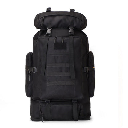 Large Capacity Expandable Outdoor Backpack 26-42 Gal – Soft Shell Geometric Pattern Hiking Rucksack for Camping, Mountaineering & Leisure | Black & Jungle Camo