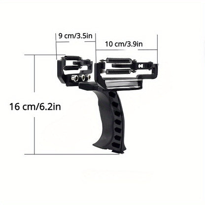 Heavy Duty Stainless Steel Slingshot 6.3 Inch Large Frame, Adjustable Tension Adult Catapult for Outdoor Hunting Target Practice Competitive Shooting, Powerful Wrist Slingshot for Men Holiday Gift