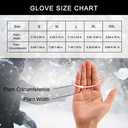 Windproof Knit Gloves for Outdoor Riding & Skiing – 2 Pairs Full-Finger Slip-Resistant Winter Gloves | 100% Polyamide Warm Gloves for Men & Women | S M L XL XXL | Black Gray