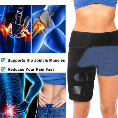 Groin Support Wrap & Thigh Compression Brace for Men & Women – Adjustable Hip Joint Stabilizer for Sciatica, Hamstring & Groin Injury Recovery, Gym & Sports Use