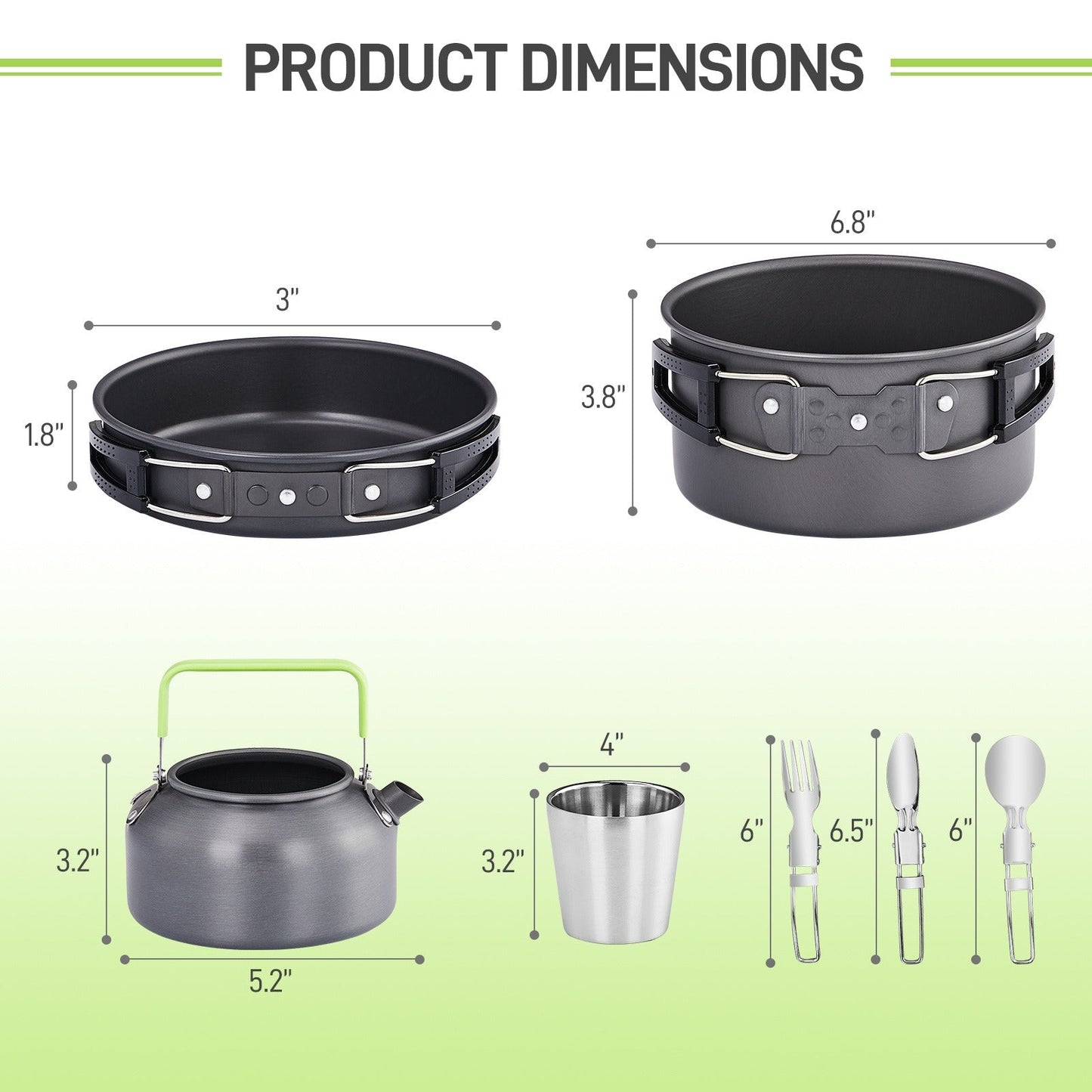 Backpacking Cookware Mess Kit 19/27pcs – Non-Stick Pot Pan Kettle with Stainless Steel Cutlery, Lightweight Camping Cook Set for Open Fire, Hiking & Outdoor Cooking