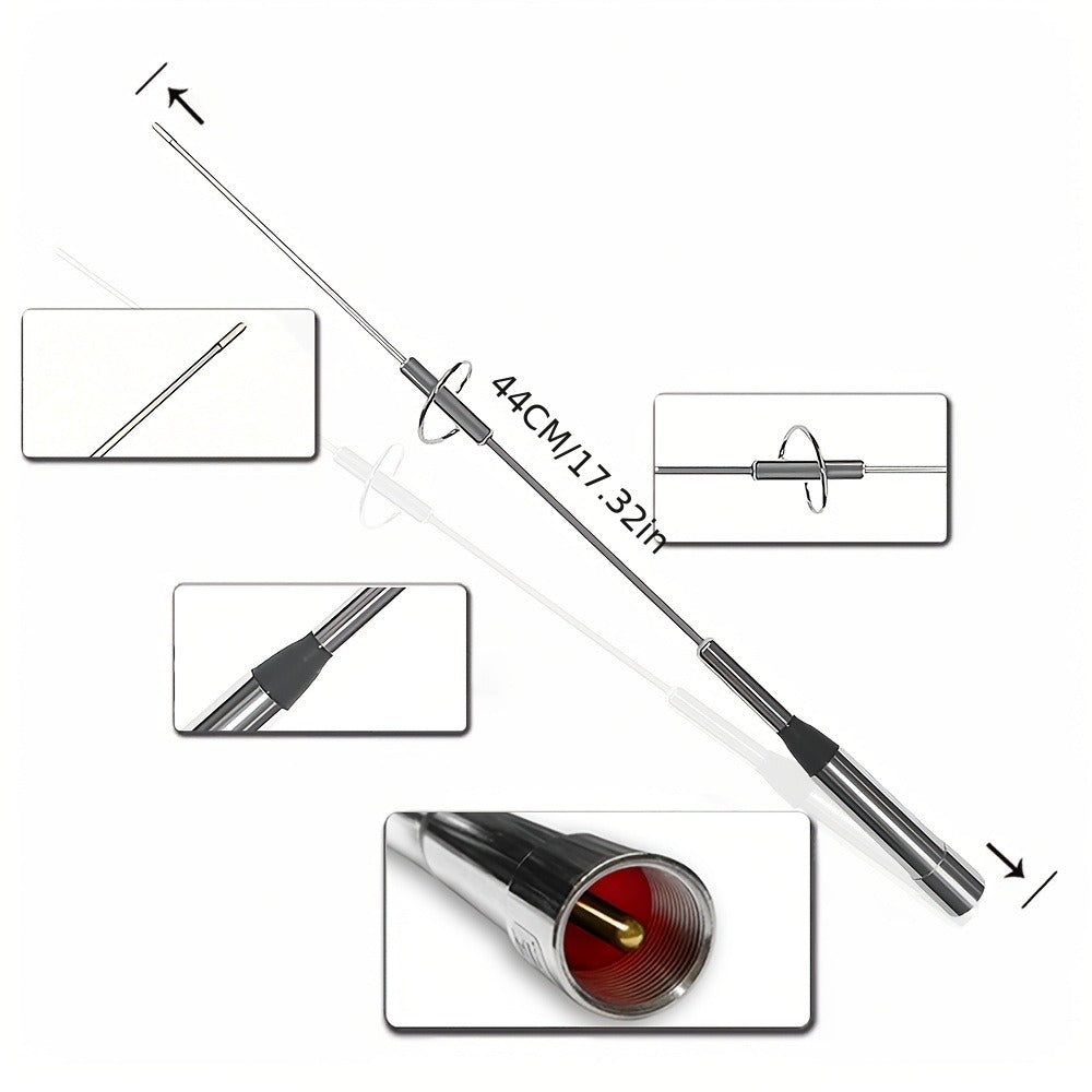Dual Band Mobile Ham Radio Antenna – VHF UHF 144/430MHz High Gain, 16.9" Stainless Steel, PL-259 Connector
