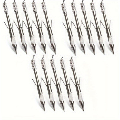 Bowfishing Arrows Stainless Steel 15pcs – Fish Arrow Tips for Hunting & Catching Fish