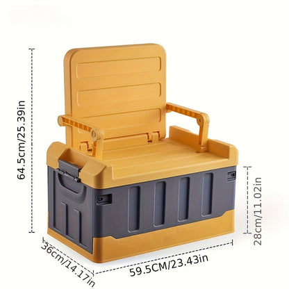 Portable Camping Stool with Backrest & Storage Compartments – Foldable Outdoor Fishing Seat, Lightweight Ergonomic Design for Hiking, Travel, Car Trips & Outdoor Adventures, Optional Waterproof Bag Included