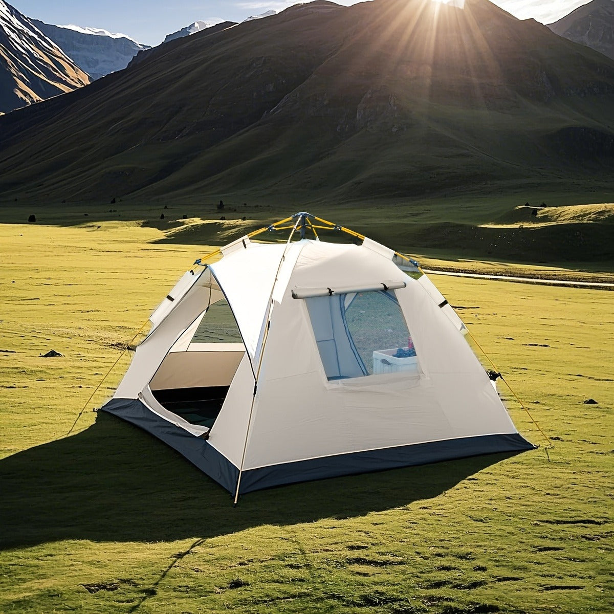 Pop Up Beach Tent Automatic Quick Open Camping Tent Waterproof Sunproof Portable Outdoor Tent 2 Doors 210x150x125cm All Season Square Camp Tent for Hiking Picnic Music Festival Family Outdoor Activities