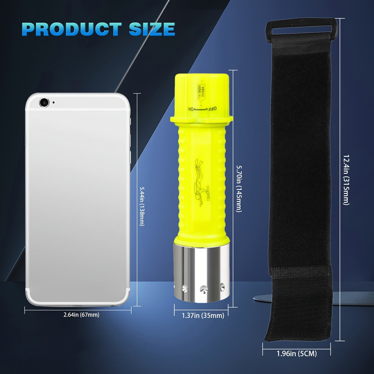 Scuba Diving Flashlight 2-Pack – Waterproof 80ft T6 LED 500 Lumens, Rechargeable 18650 USB, 3 Modes Rotary Switch Dive Light for Snorkeling, Caving & Outdoor Activities (Batteries & Chargers Included)