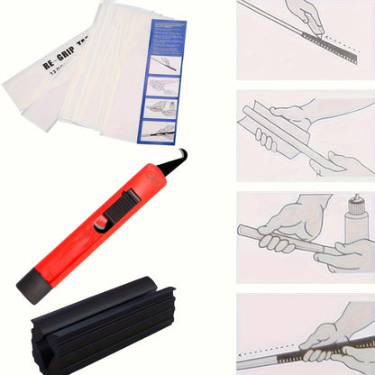 Golf Club Regripping Kit – Hook Blade, 15 Grip Tape Strips, 5oz Citrus Grip Solvent & Rubber Vise Clamp | Professional Golf Grip Replacement Tool Set