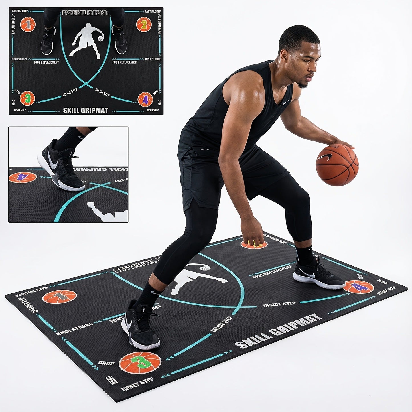 Basketball Footwork Training Mat, Anti-Slip & Step Guidance