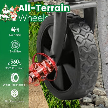 Heavy-Duty Folding Wagon Cart – All-Terrain Collapsible Utility Cart for Camping, Beach, Grocery, Gardening & Pet Outings