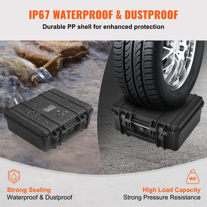 Hard Pistol Case IP67 Waterproof – TSA Approved Lockable Handgun Case with XPE Pre-Cut Foam Lining, Pressure Release Valve & Dual Padlock Holes for Safe Firearm Transport & Storage