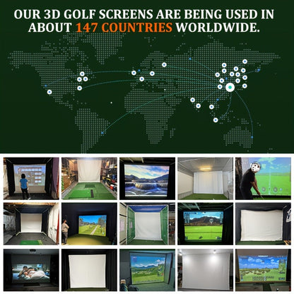 Golf Impact Screen 4K UHD – Ultra-Quiet 3D Golf Simulator Projector Screen, Wear-Resistant, Indoor Golf Training, 3 Sizes